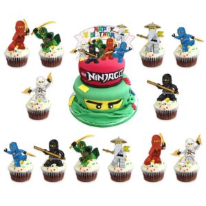 Ninja theme Happy Birthday cake topper 13 pieces, Auckland NZ