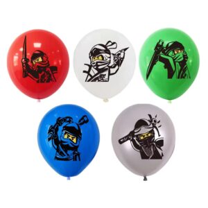 Ninja theme party balloons 5 pieces 12 inch helium quality, Auckland NZ