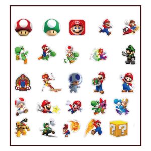 Super Mario Brothers party stickers 100pcs — vinyl waterproof stickers, Auckland NZ