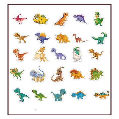 Dinosaur classic party stickers 50 pieces vinyl waterproof, Auckland NZ