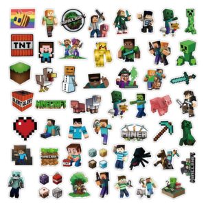 Minecraft party stickers 50 pieces 2.1-2.9 inch vinyl waterproof, Auckland NZ