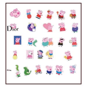 Peppa Pig classic party stickers 50 pieces waterproof vinyl, Auckland NZ