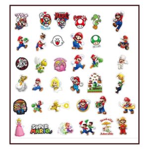 Super Mario Brothers party stickers 50pcs — vinyl waterproof stickers, Auckland NZ