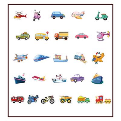 Transportation Classic Party stickers 50pcs Motor vehicle ship party stickers 50 pieces 2.9 inch, Auckland NZ