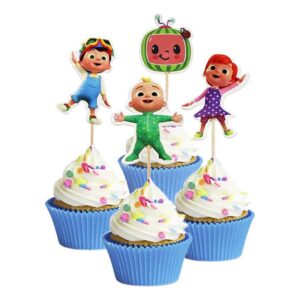 Cocomelon birthday cupcake toppers 24 pieces, party decoration Auckland NZ