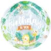 Happy Birthday safari jungle bubble balloon 56cm Qualatex, Auckland NZ