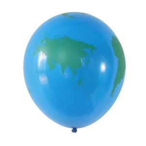 Earth world map printed latex balloon 30cm helium quality, Auckland NZ