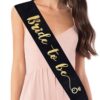 Bride to Be gold on black sash 78cm, hens night Auckland NZ