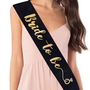 Bride to Be gold on black sash 78cm, hens night Auckland NZ