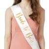 Bride to Be gold on white sash 78cm, hens night Auckland NZ