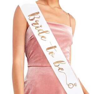 Bride to Be rose gold on white sash 78cm, hens night Auckland NZ
