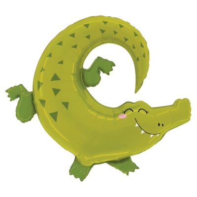 foil balloons - Crocodile Safari jungle party crocodile foil balloon 60x71cm, Auckland NZ