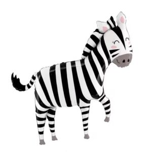 Safari jungle party zebra foil balloon 84x63cm, Auckland NZ