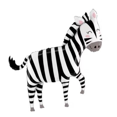 Safari jungle party zebra foil balloon 84x63cm, Auckland NZ