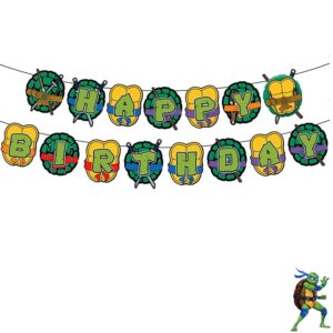 Ninja Turtles Happy Birthday banner 15 cards 3m ribbon, Auckland NZ