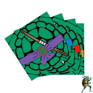 Ninja Turtles birthday party napkins 20 pieces Donatello, Auckland NZ