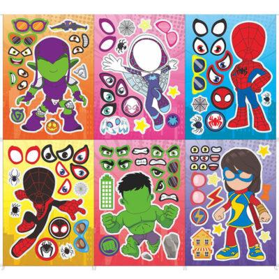 Superhero DIY face making stickers 12 sheets 210x150mm, Auckland NZ