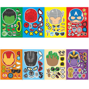 Superhero DIY face making stickers 16 sheets 210x150mm, Auckland NZ