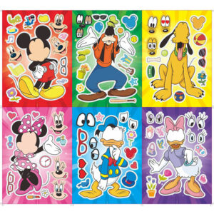 Mickey Mouse DIY character making stickers 12 sheets 2 styles 210x150mm, Auckland NZ