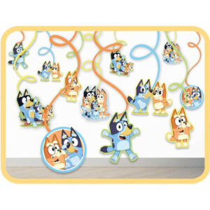 Bluey party spiral swirls hanging ceiling decorations, Auckland NZ
