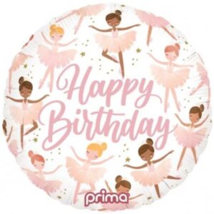 Birthday Ballerinas foil balloon 18 inch helium quality, Auckland NZ