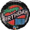 Dad's birthday party happy birthday dad stripes foil balloon