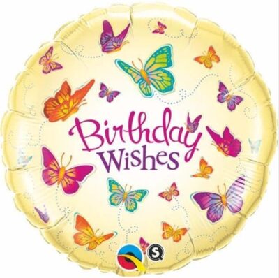 Fairy Party Birthday Wishes Butterflies foil balloon Birthday Wishes Butterflies foil balloon 18 inch helium quality, Auckland NZ