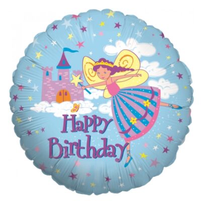 Fairy Princess Birthday foil balloon 45cm helium quality, Auckland NZ