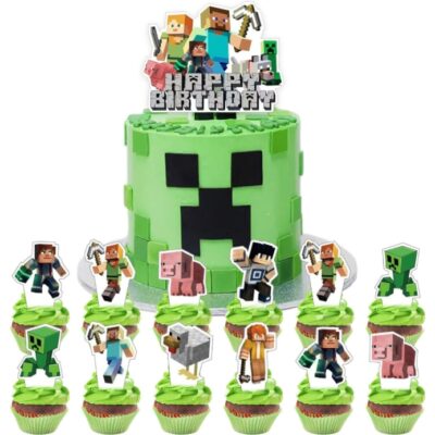 Minecraft birthday Cake toppers package