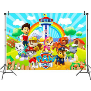 PAW Patrol party Happy Birthday wall background design 2002 150x100cm, Auckland NZ