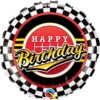 Racing Car Party Checkered Pattern Foil Birthday Balloon