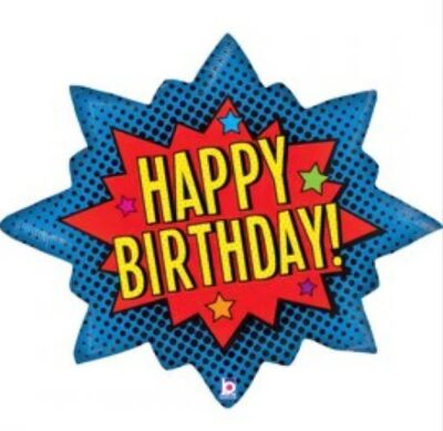 Super Hero Party Birthday Burst Foil Shape balloon