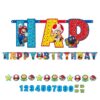 Super Mario Brothers jumbo add-an-age letter banner — 25cm x 3.2m, birthday party decoration Auckland NZ