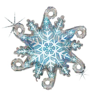 96cm Shape Foil Linky SNOWFLAKE balloon Holographic snowflake shape foil balloon 38 inch 96cm, Christmas Auckland NZ