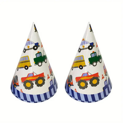Trucks birthday party hats 20x14cm 6 pieces, Auckland NZ