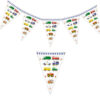 Digger Party triangle flag banners Transportation party pennant banner cars trucks 20x28cm, Auckland NZ