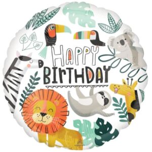 Jungle Party Get Wild Birthday Foil Balloon