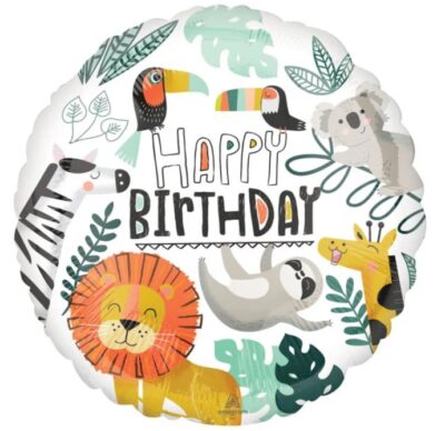 Jungle Party Get Wild Birthday Foil Balloon Jungle Party Get Wild Birthday Foil Balloon