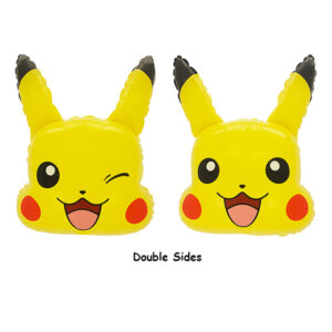 Double-sided Pikachu head foil balloon Pokémon birthday, Auckland NZ