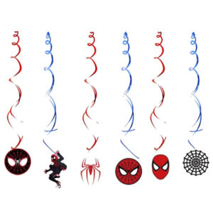 Spider-Man Miles Morales hanging swirl decorations 17.7cm and 12.7cm, Auckland NZ