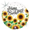 Sunflower Happy Birthday Foil balloon Sunflower birthday foil balloon 45cm 18 inch, Auckland NZ