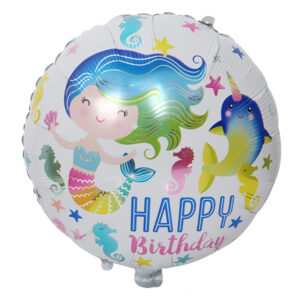 Mermaid Happy Birthday foil balloon 81x53cm helium quality, Auckland NZ