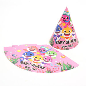 Baby Shark pink Doo Doo cone party hats 6 pieces, Auckland NZ