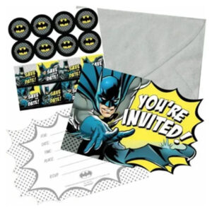 Batman birthday party comic book style invitations, Auckland NZ