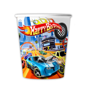 Race car birthday cups Hot Wheels themed 10 pieces, Auckland NZ