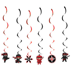 Ninja party hanging swirl decorations warrior ceiling decor, Auckland NZ
