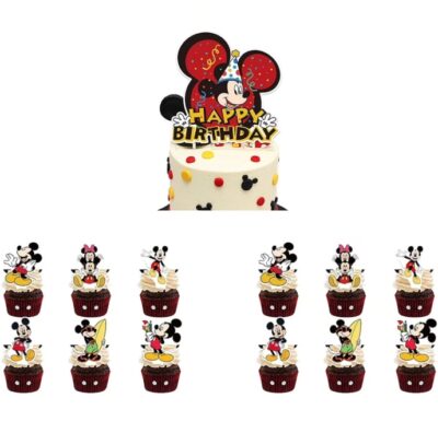 Mickey Mouse Theme Birthday Party Cake toppers set