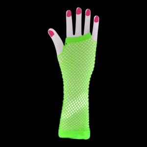 Long fishnet glove Neon green