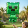 Minecraft Creeper green pixelated foil balloon, party decoration Auckland NZ