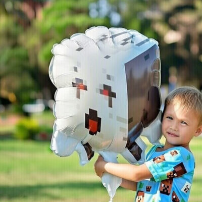 Minecraft ghast foil balloon Minecraft Ghast Nether Ghost pixelated foil balloon, party decoration Auckland NZ